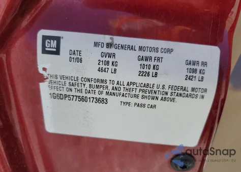 2006 Cadillac Cts Hi Feature V6 z USA, uszkodzony, nr VIN 1G6DP577560173683